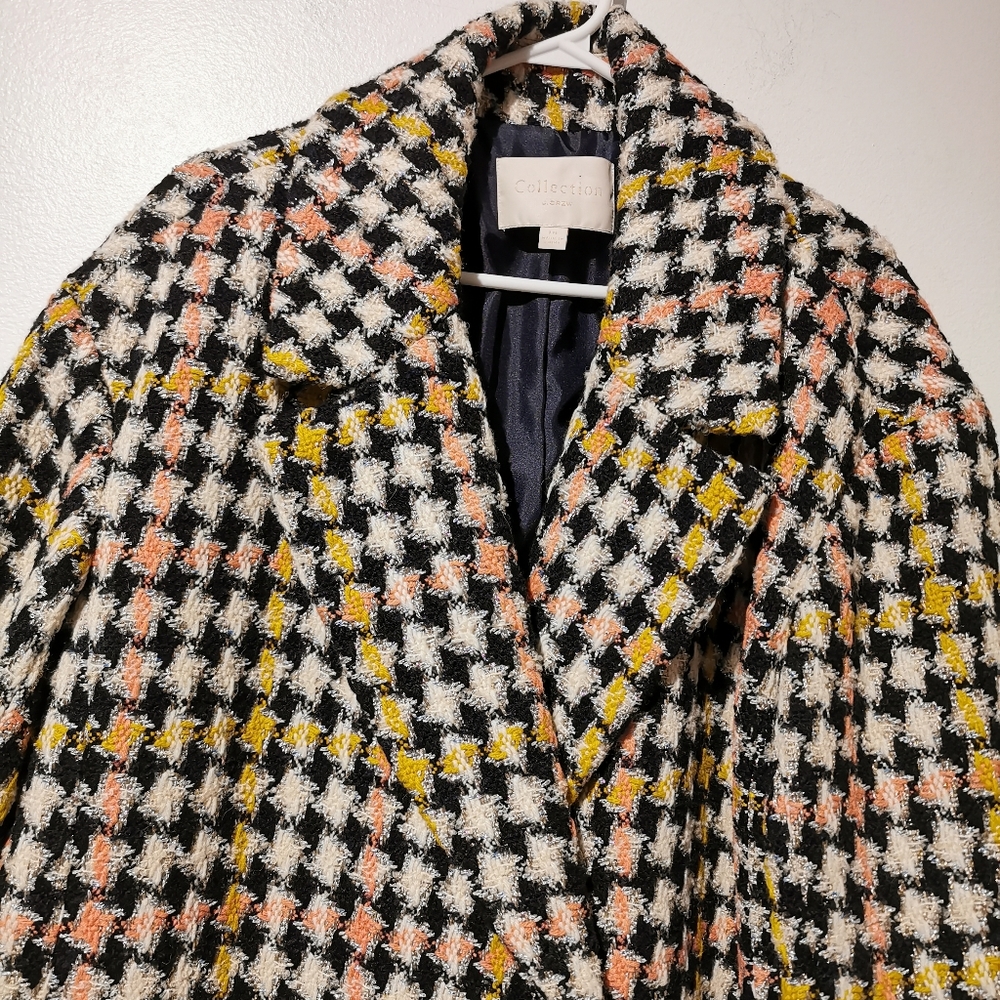 J. Crew Collection Multicolor Houndstooth Wool Blend Coat - Picture 11 of 16